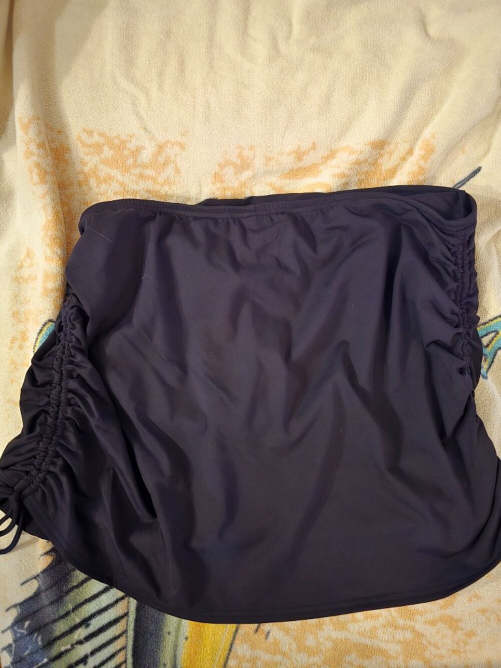 Elegant Navy Blue Swim Skirt with Ruching on Sides - Picture 3 of 5